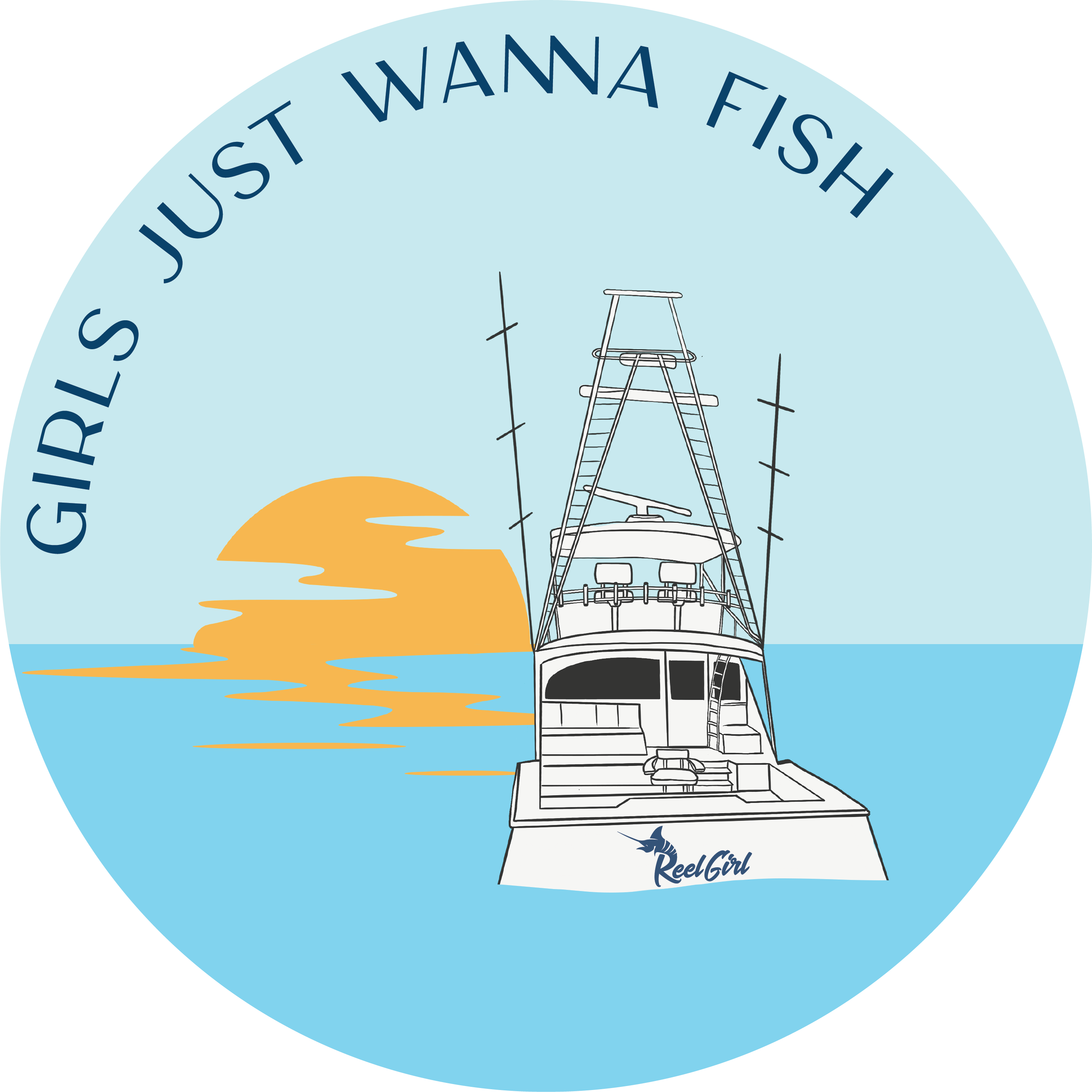 Girls Just Wanna Fish Sticker