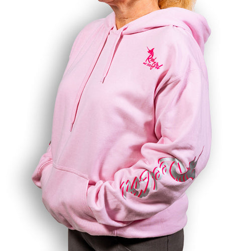 Pink Hoodie with Double-Sleeve Logo