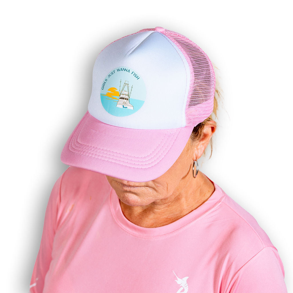 Get Reel - Little Girls Fishing Trucker Hat