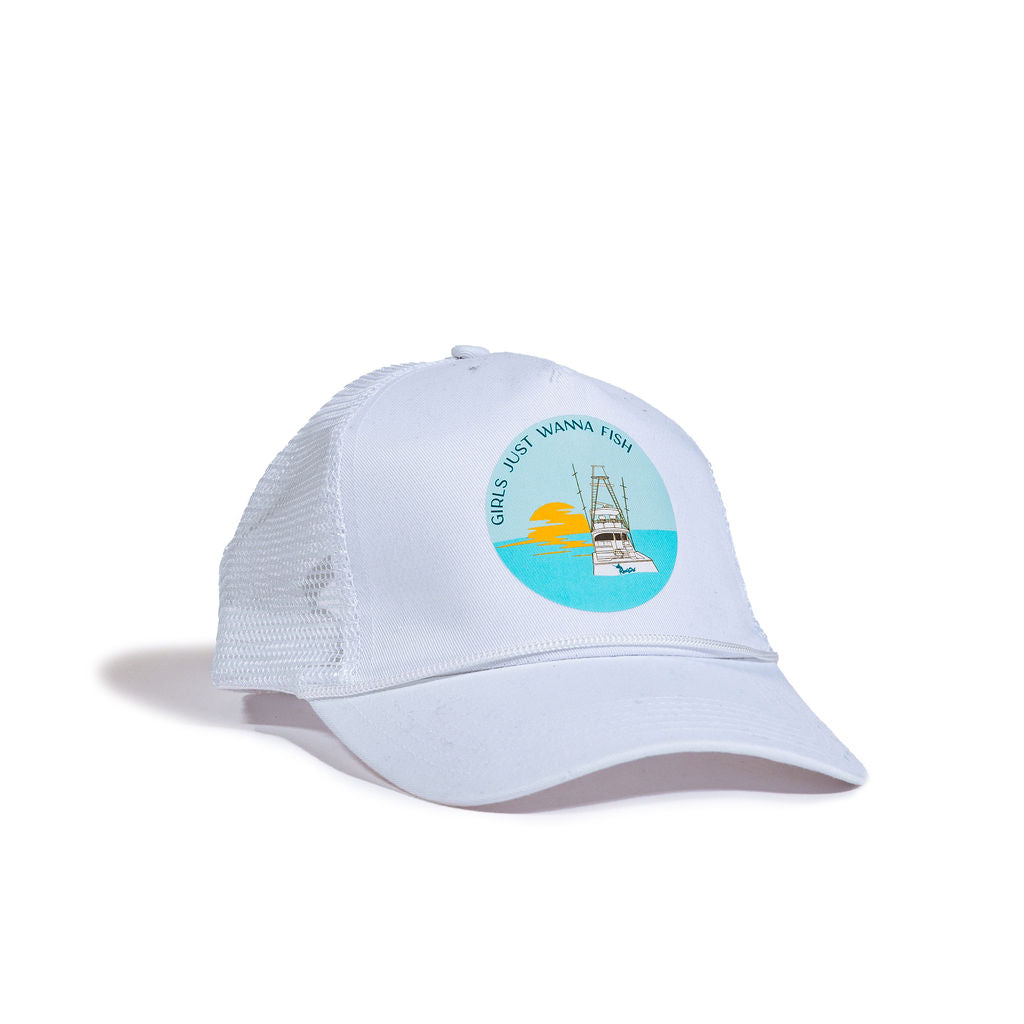 Girls Just Wanna Fish Corded Trucker Hat