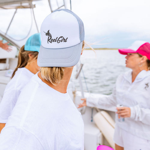 Load image into Gallery viewer, Reel Girl Trucker Hat
