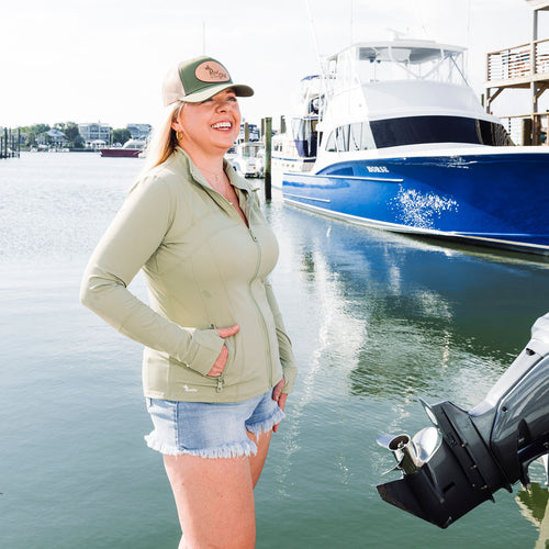 Olive Faux Leather Patch Hat