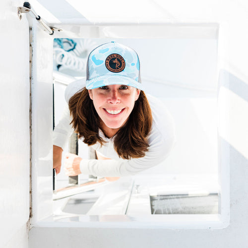 Camo Faux Leather Patch Hat